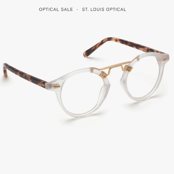 NWT: KREWE ST. LOUIS OPTICAL | MATTE CRYSTAL + SUNDAY TORTOISE 12K - Picture 3 of 9